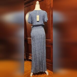 Womens Ecowish  Blue and White Size XL Wrap Dress